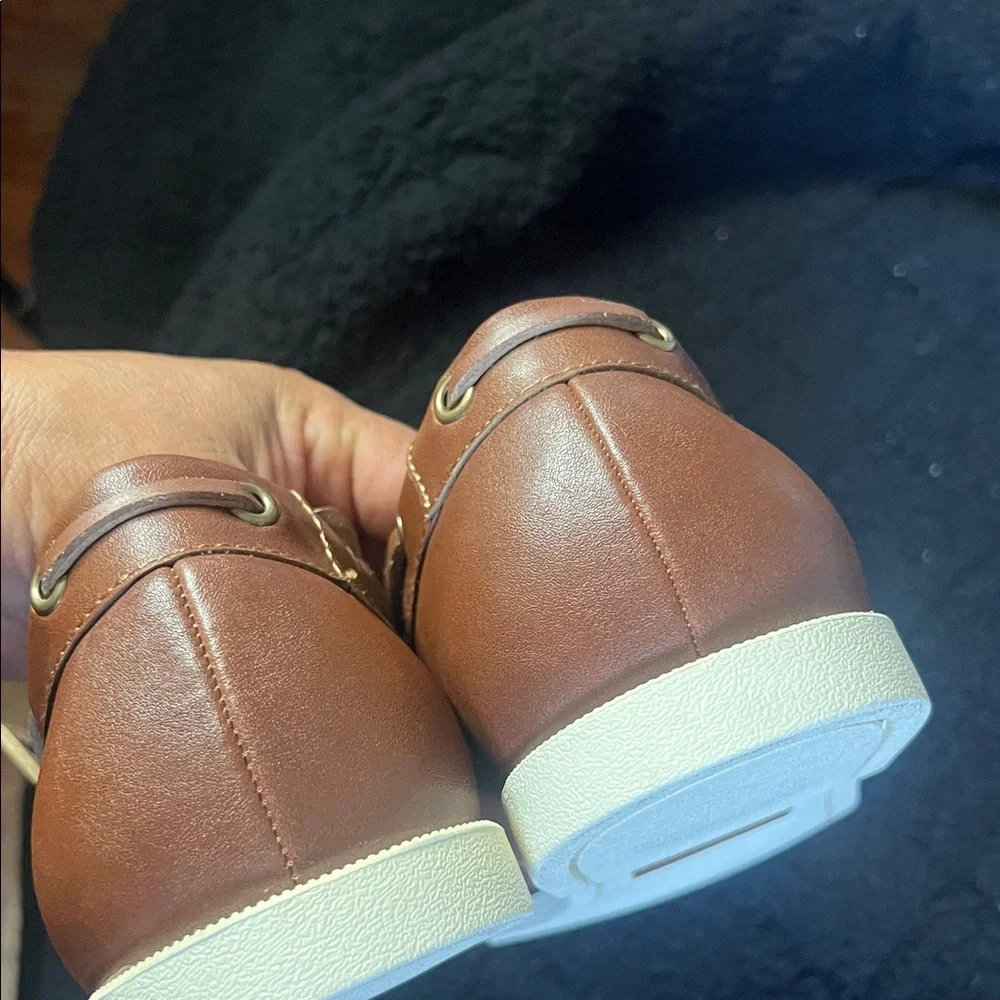 Tommy Hilfiger Tan Leather Boat Shoes